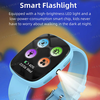 Kids Smart Watch Multiple Games HD Camera LED Flashlight Alarm Clock Calculator Sleep Monitoring Children's Smartwatch Gift HT30