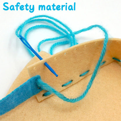 8Pcs Kids Sewing Kit DIY Felt Sewing Kits Preschool Educational Toys Craft Felt with Safety Needle for Boys Girls Beginners
