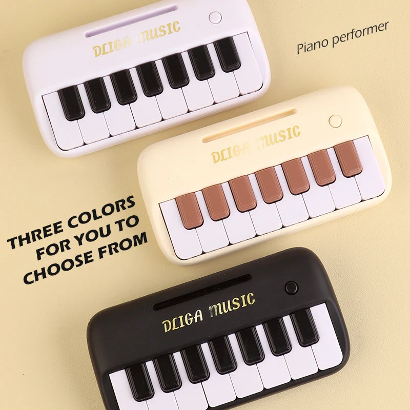 Creative Mini Electronic Piano 15 Keys Educational Musical Instrument Play Pendant Luminous Music Toy Small Gift For Beginner