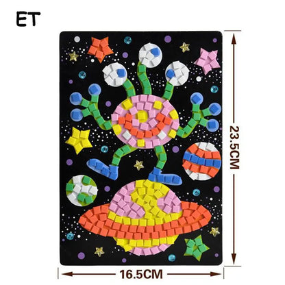 Creative Kids Game  Early Educational DIY Kits 3D Mosaics Puzzle  drawing toys Stickers EVA Foam