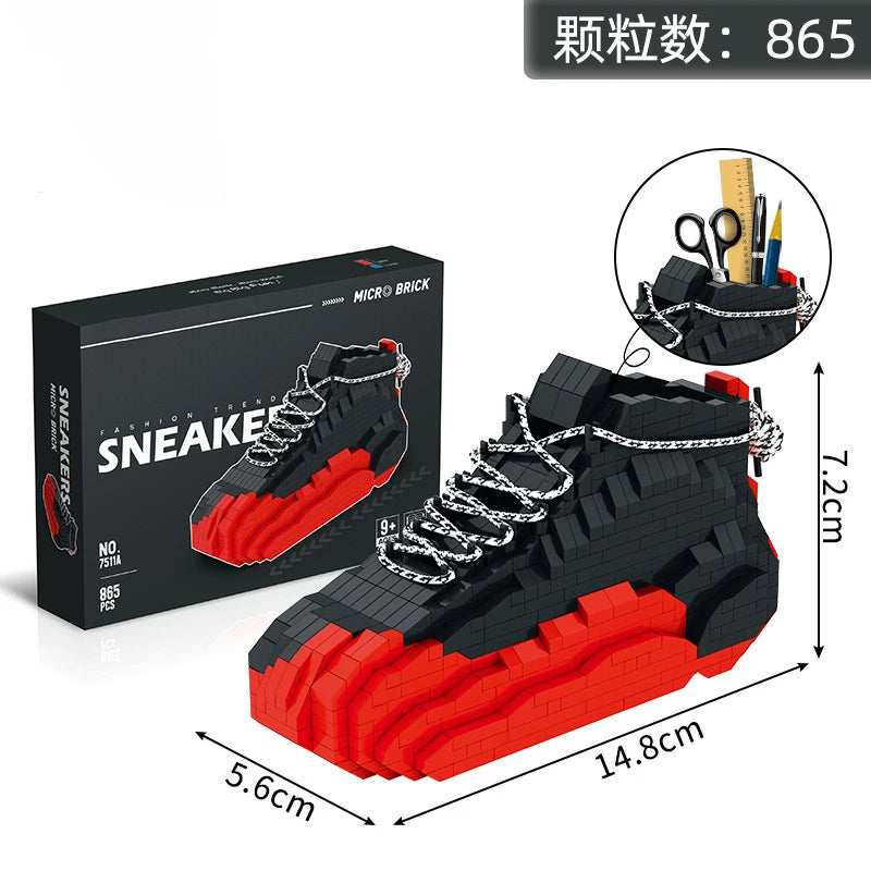 Creative Sneaker Series Building Block Toy Sport Shoe Building Model for Kids Pen container Block Toys Birthday Gifts Toys Gifts
