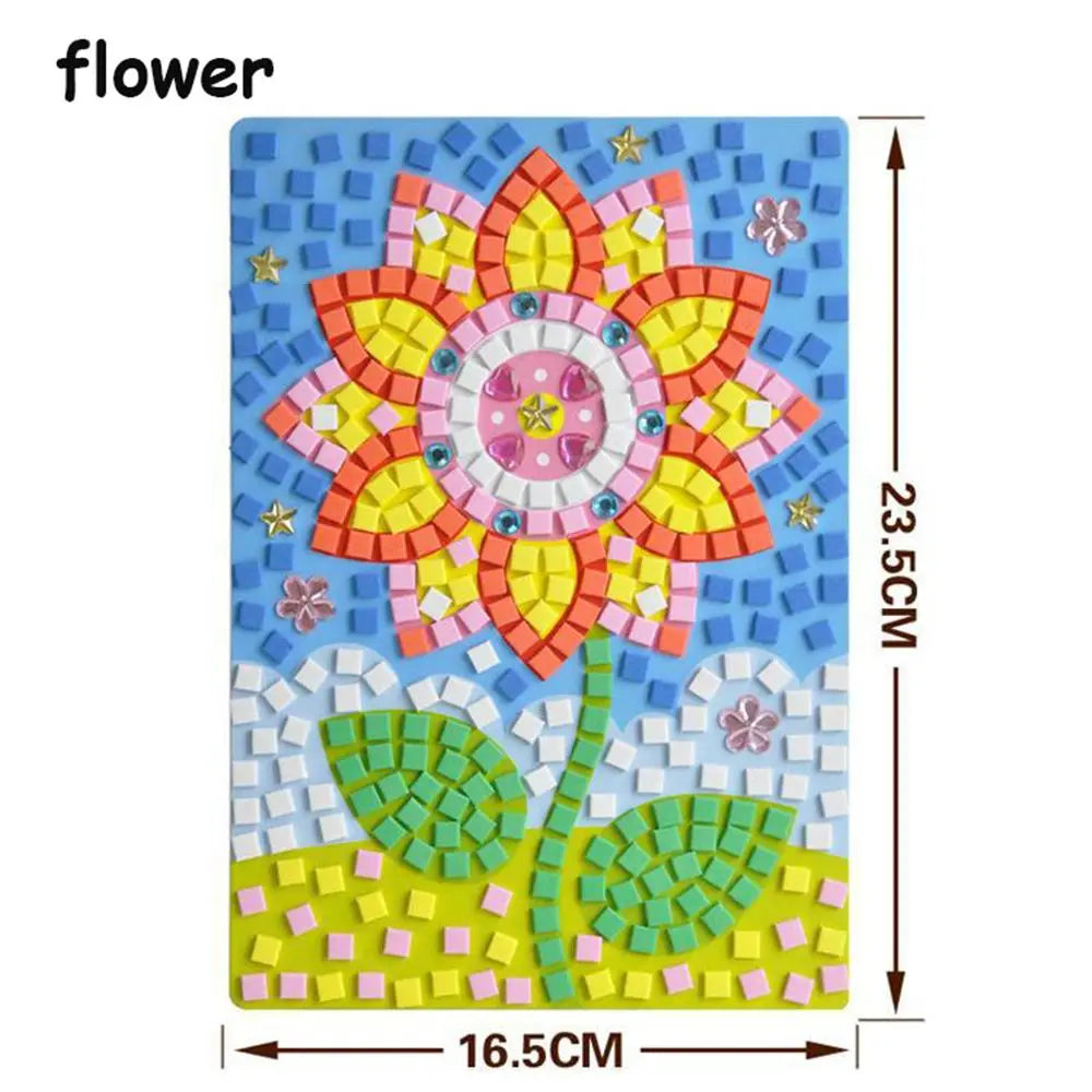 Creative Kids Game  Early Educational DIY Kits 3D Mosaics Puzzle  drawing toys Stickers EVA Foam