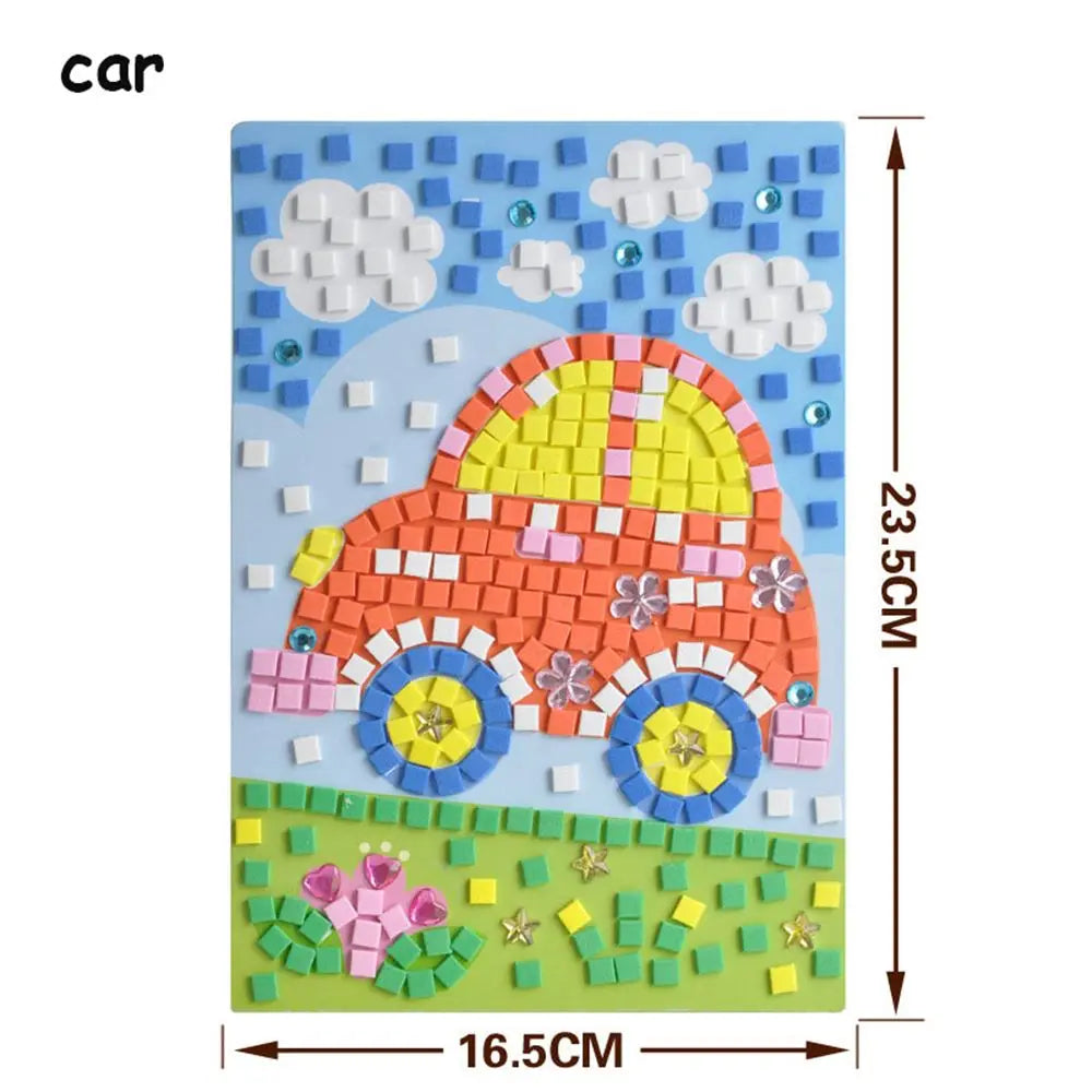 Creative Kids Game  Early Educational DIY Kits 3D Mosaics Puzzle  drawing toys Stickers EVA Foam