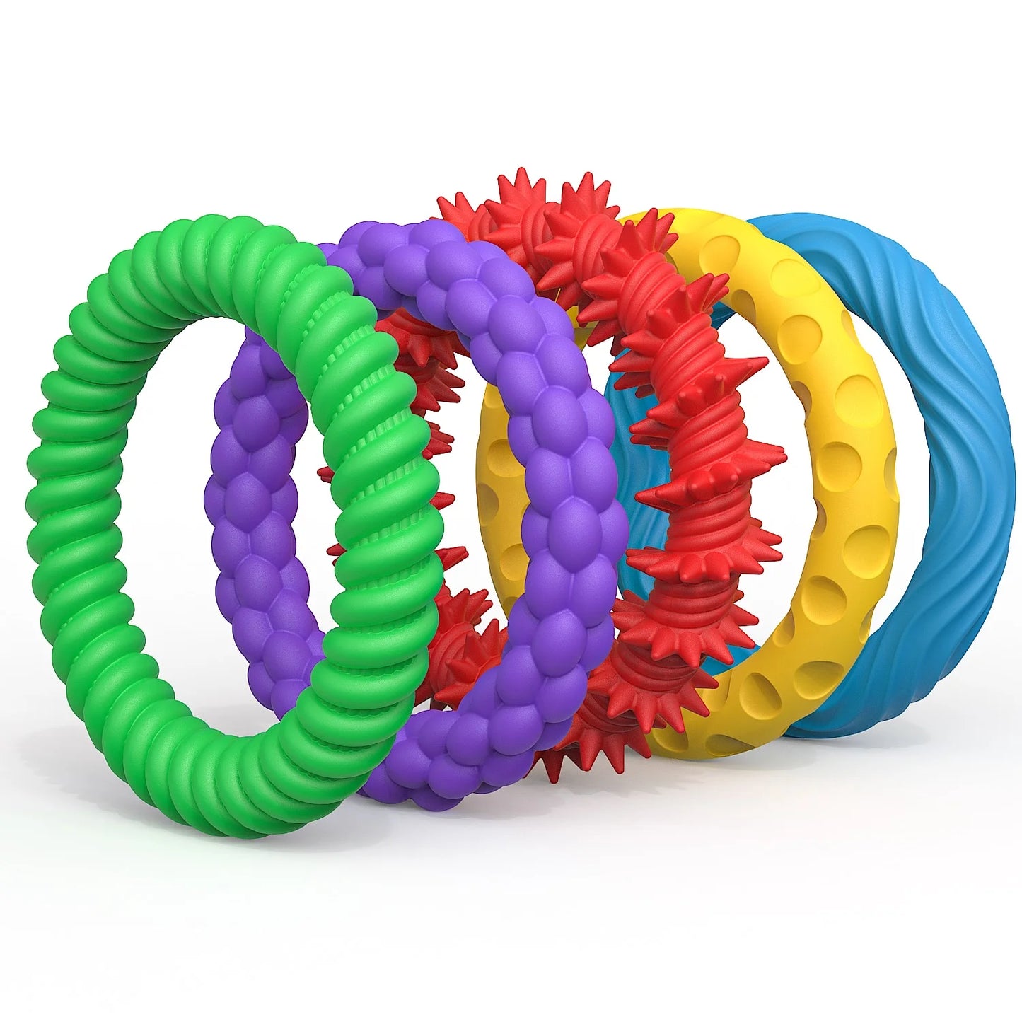 Sensory Ring,EDC Anti Stress Relief Toys,Fidgeting Antistress Anxiety Sensory Toy for Adult Kids Children Autism ADHD 5 Packs