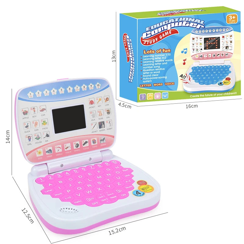 English Learning Machine Laptop Computer Toys Child Electronic Preschool Language Education Gift Toddler Kid Developing Skills