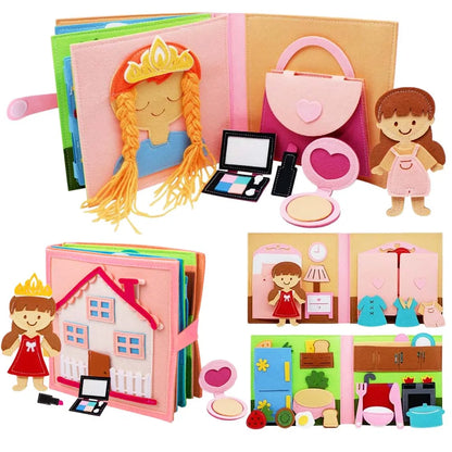 Montessori Felt Busy Book Toddlers Quiet Book Preschool Daily  Learning Activities Educational Travel Toys for Kids Age 2+ Years