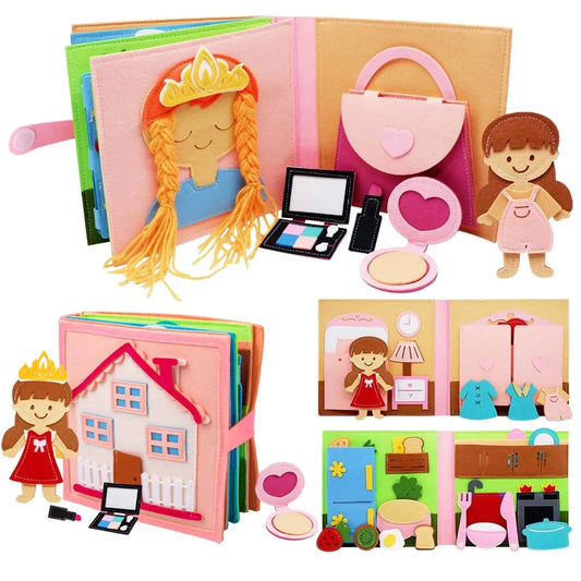 Montessori Felt Busy Book Toddlers Quiet Book Preschool Daily  Learning Activities Educational Travel Toys for Kids Age 2+ Years