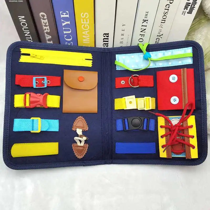 Montessori Busy Board Travel Sensory Book Educational Activities for Learning Fine Motor Skills Best Gifts Kids Boys Girls