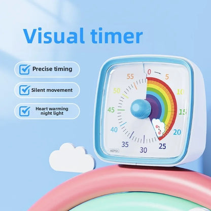 Kids Children Reminder Time Management Tool Visual Timer Night Light Ultra Silent Alarm Clock 60 Minutes Countdown Timer Digital