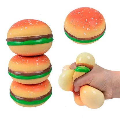 Squishy Hamburger Stress Ball Autism Sensory Toy Stress & Anxiety Relief  Toys Pinch Decompression Toy for Adult