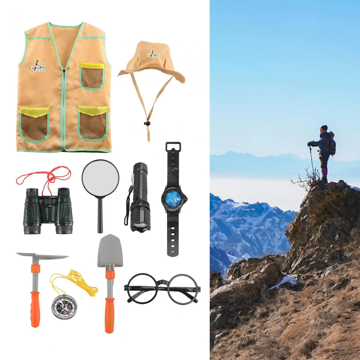 Outdoor Adventure Kits, Kids Dress up, Kids Explorer Costume Set for Boys and Girls, Kids Adventure Kits