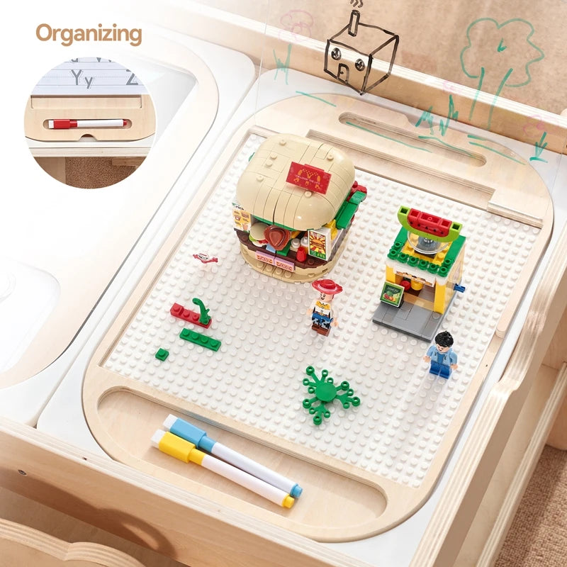 Montessori Children's Optical Wooden Sensory Table Used for Sensory Board Games Number and Letter Spelling Toys Gift
