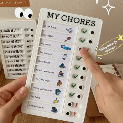 Summer Self-discipline Clock in Device for Children. Daily Habit Development Board. Household Visualization Task Schedule