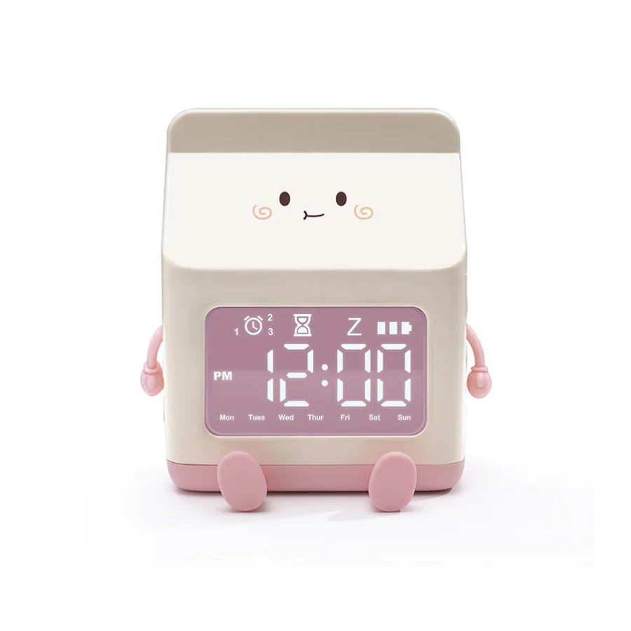 Creative Milk Box Digital Alarm Clock For Kids Digital Display Time/date for Bedroom Cute Digital Desktop Clock Home Decoration