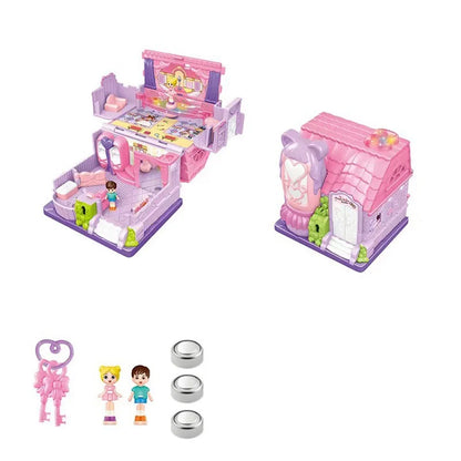 Creative Simulation Play House Toys Expandable 3D Doll Houses with Furniture Cosplay Interactive Simulated Princess Castle