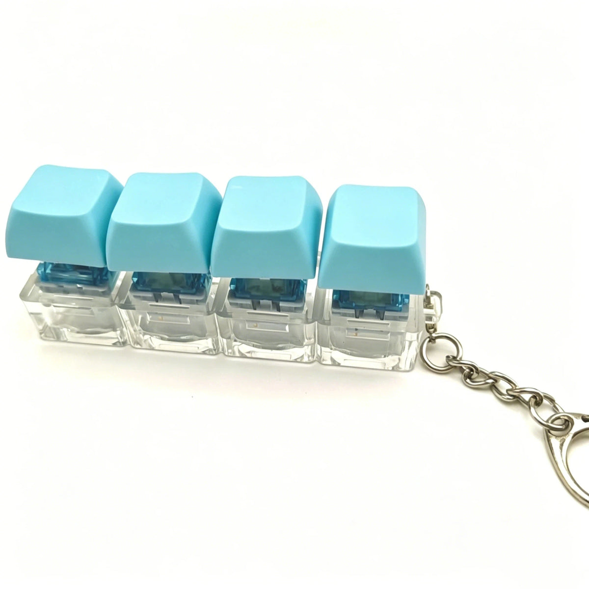 Creative 4 Keys Finger Keyboard Keychain DIY Button Keycap Clicker Fidget Toy Adult Stress Relief Decompression Toy