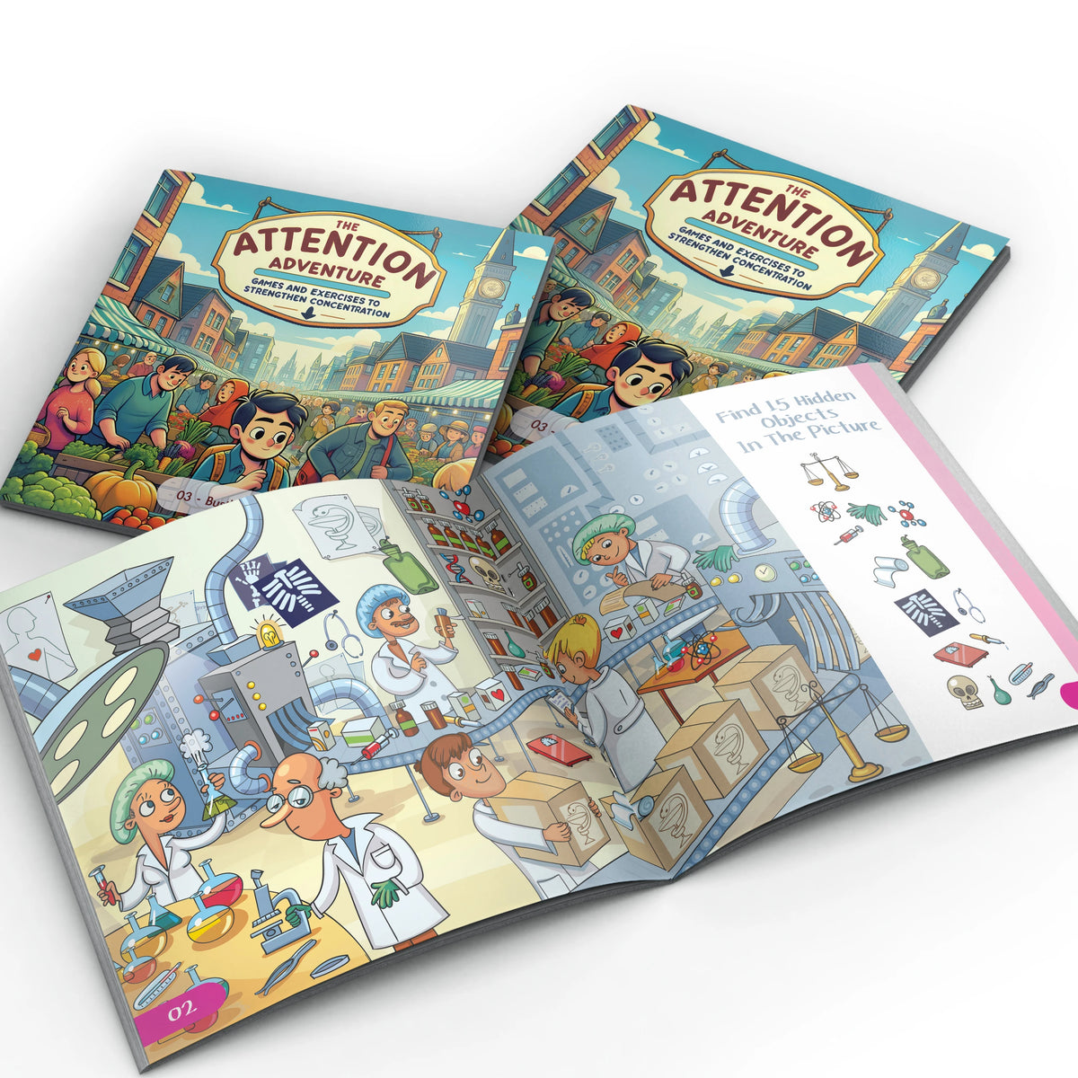 5PCS The Attention Adventure Books for Kids – Fun Games & Exercises to Strengthen Focus and Concentration Skills
