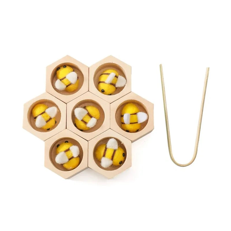 Sensory Bee Toys Newborn Fine Motor Skill Toy Montessori Game Bees Montessori Wooden Creative Baby 0 12 Months Play Toys Gifts