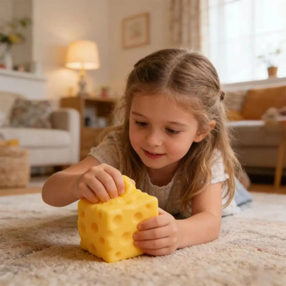 Creative 5cm Cheese Squeezed Toy Super Soft Moldable Cheese Squishy Toy Hand Relax Kneading TPR Fidget Toy Children's Gifts