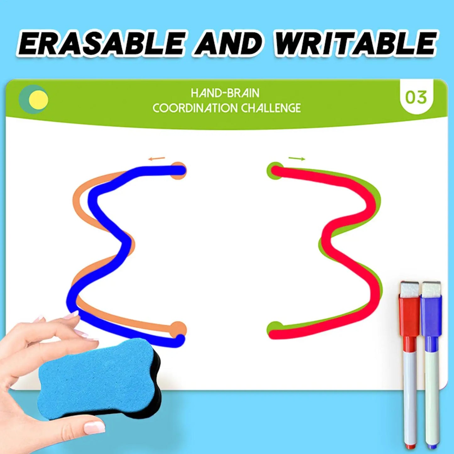20pcs children Brain Training Card Game Educational Cognitive Toy Left And Right Brain Game Cards For Hand Coordination
