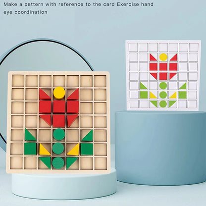 Wooden Creative Blocks Puzzle Children Montessori Color Shape Matching Early Education Educational Toys Kids Intelligence Game