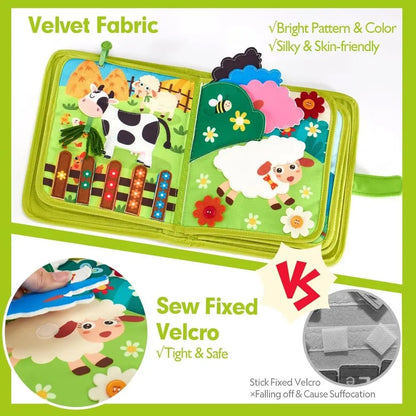Farm Animal Story Montessori Toys Felt Life Skills Matching Early Education Felt Book Quiet Book Early Education