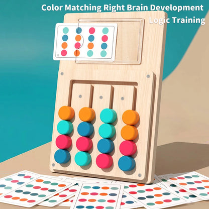 Montessori Wooden Color Matching Logic Learning Toys Removable Color and Shape Puzzle Game Toys Early Educational Wooden Toys