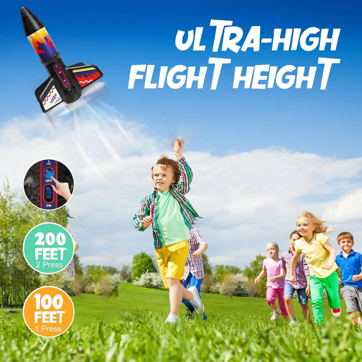 Kid Electric Rocket Launcher Toys Outdoor Model Rocket Kit Exploration Skyrocket With Parachute Game for Boy Girl