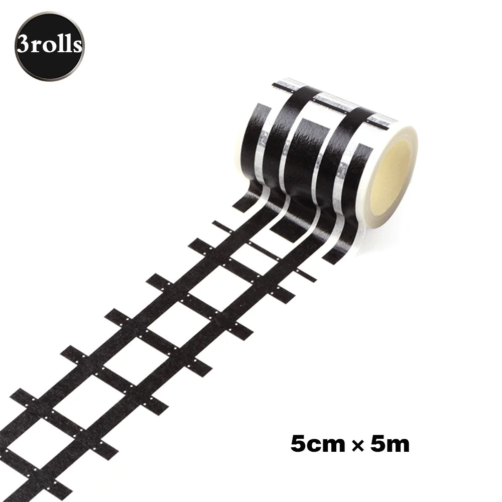 Creative Road Tapes Traffic DIY Highway Train Railway Tape Cartoon Car Stickers for Kids Racing Car Birthday Party Creative Gift
