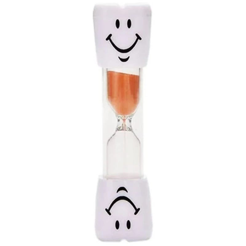 Creative Kids 3-Minute Toothbrush Timer Hourglass with Cartoon Smiling Face Anti-Fall Educational Fun Plastic Student Gift