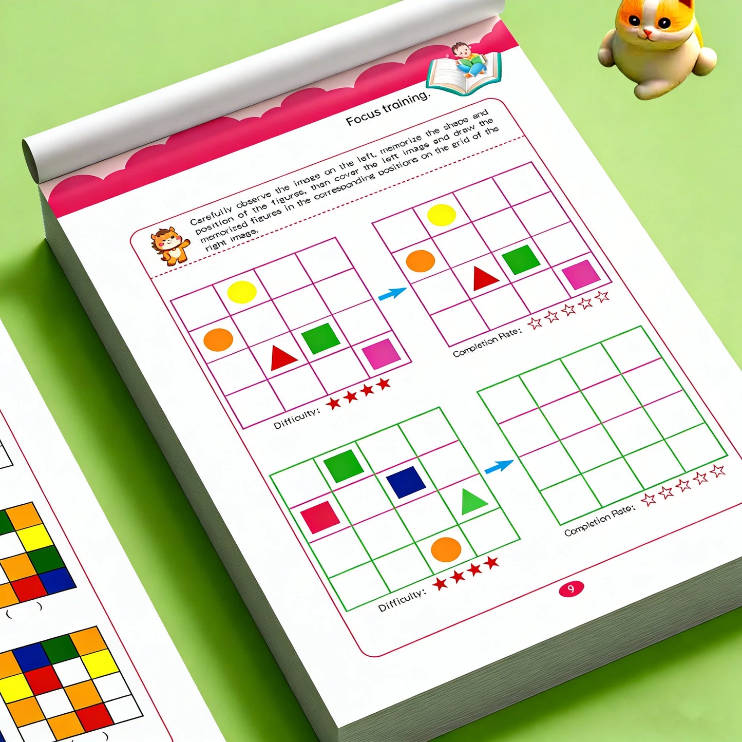 Focus Skills Workbook for Kids,32 Pages Visual Attention Exercises,Preschool Early Learning Material to Boost Concentration