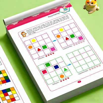 Focus Skills Workbook for Kids,32 Pages Visual Attention Exercises,Preschool Early Learning Material to Boost Concentration