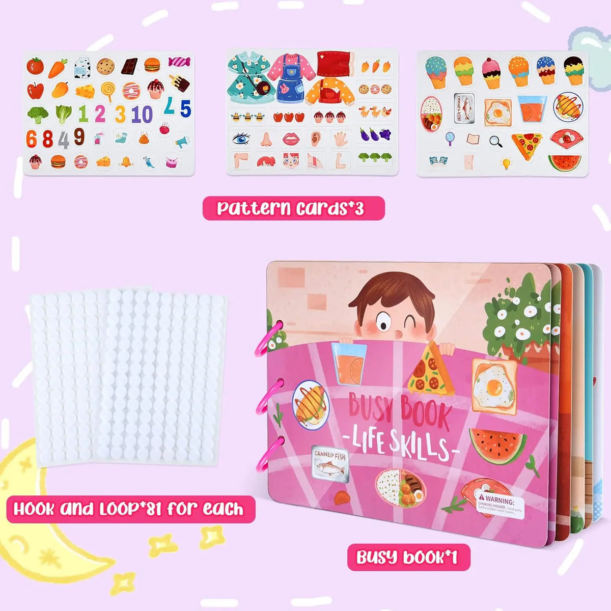 Montessori Toys Busy Book for Toddlers Girls 3+,life skills learning, Preschool Educational Toys Autism Sensory Travel,gift