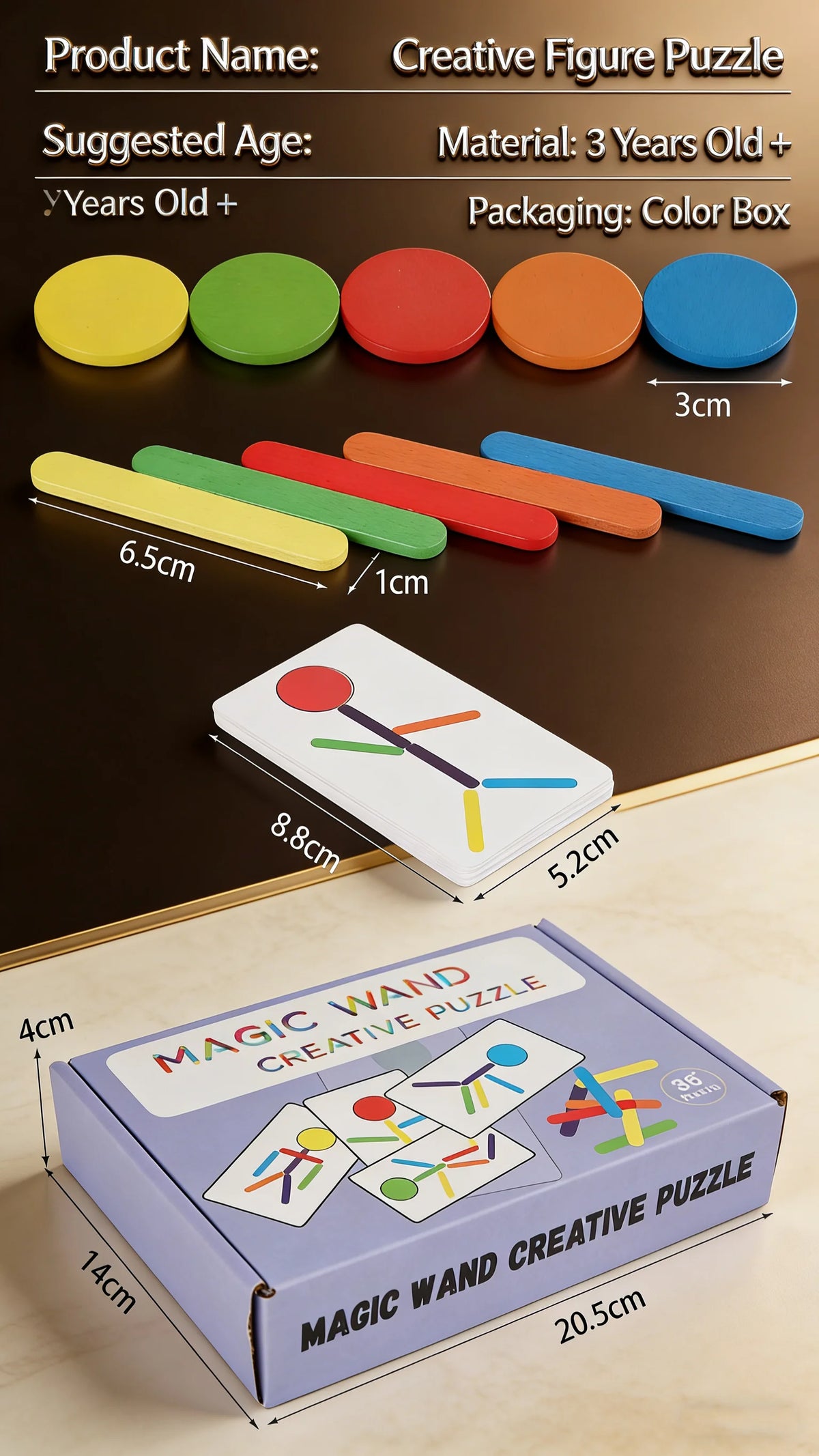Brain Development for Kids Wooden Toys Montessori with 40 Patterns Enhance Spatial Sense Hands-On Coordination 3+Years Old Baby