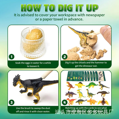 Dinosaur Egg Excavation Dig Kit for Kids STEM Learning Toy Realistic Dinosaur Model Educational DIY Science Activity