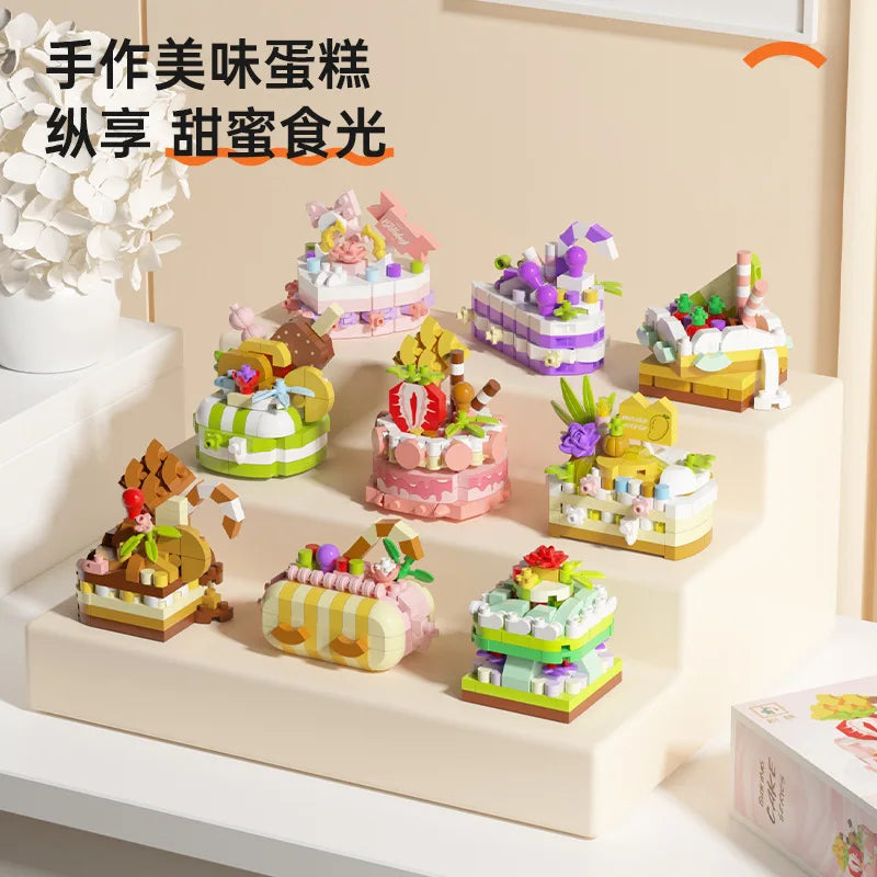Kids Cake Party DIY Building Blocks Creative Intelligence Assemble Game Early Educational Interactive Toy For Family Time