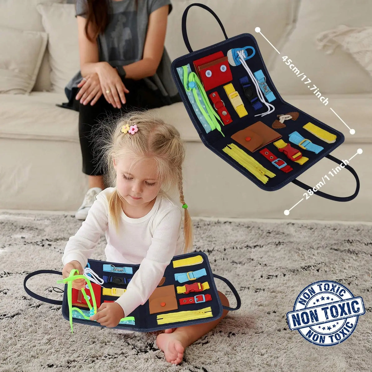 Sensory Play Board Busy Board Montessori Leaning Toys For Toddlers Foldable Sensory Toy Toddler Activity Board-Educational Learn