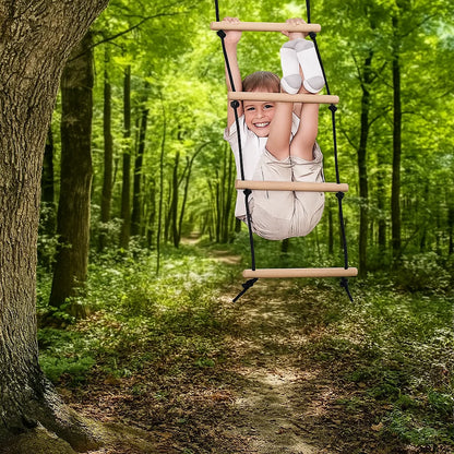 Children Climbing Rope Ladder Wooden Swing Kids Indoor Outdoor Tree Playground Recreation Play Game Bodybuilding Set