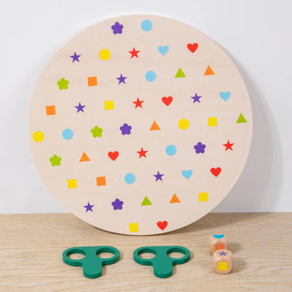Montessori Matching Game Board Colors And Shapes Learning Puzzle Toy Concentration With Dice Interactive Educational Board Game