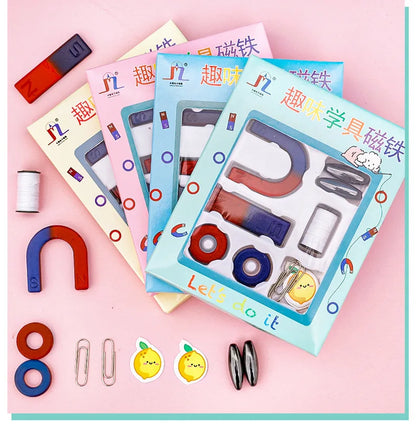 Kids Physics Science Experiment Toy Kit U-shaped Magnet Compass Set Science Physics Educational Learning Toys Birthday Gift