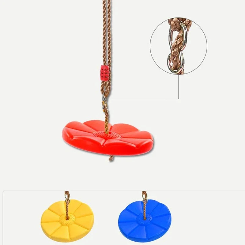 Kids Swing Disc Toy Seat Children Round Rope Swings Outdoor Playground Hanging Garden Play Entertainment Game Activity Swing
