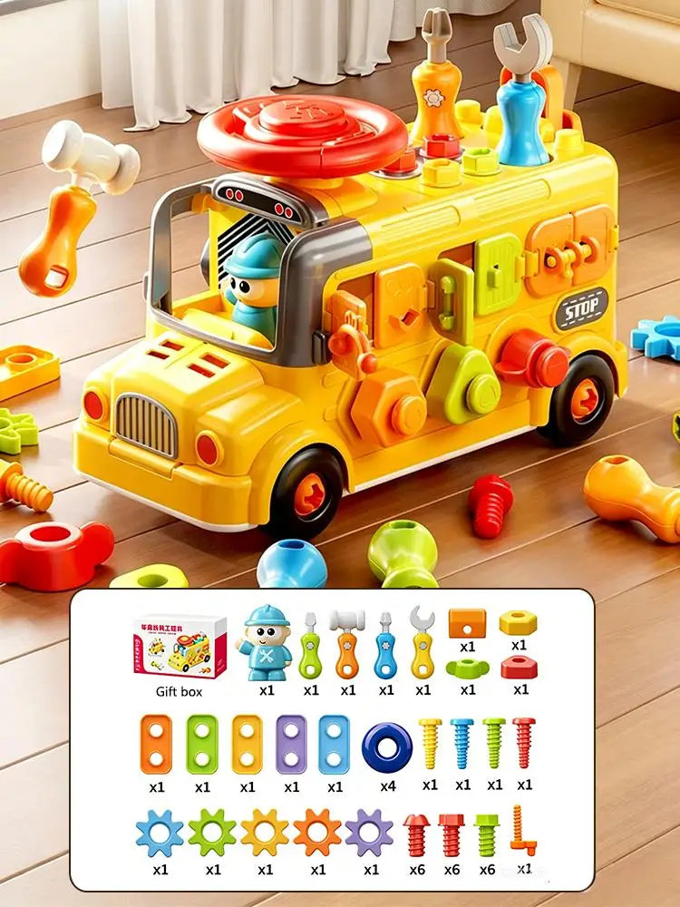 Montessori Busy Board STEM Sensory Take Apart Vehicle Fine Motor Skills Activity Learning Educational Toys 3 Year Kid Gifts