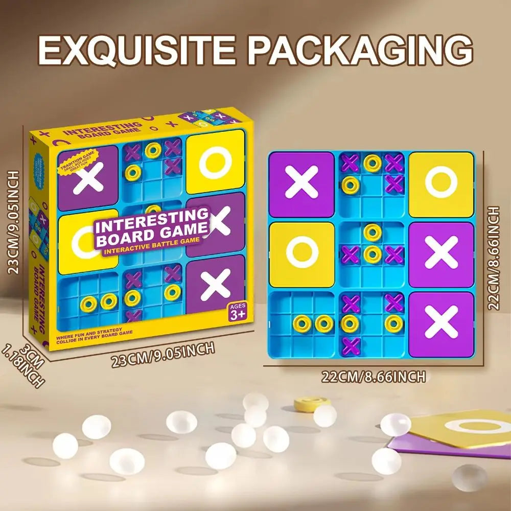 Creative Tic Tac Toe Board Game Montessori Parent-Child Interactive Montessori Puzzle Table Game Cognitive Development Portable