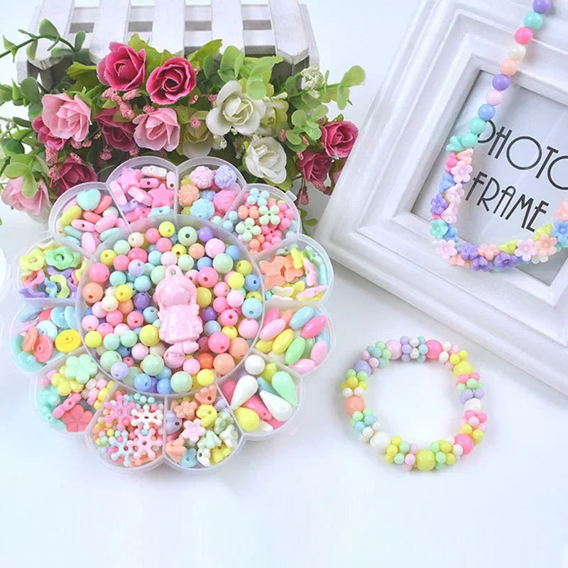 Children Creative DIY Beads Toy With Whole Accessory Set/ Kids Girls Handmade Art Craft Educational Toys for Gifts And Presents