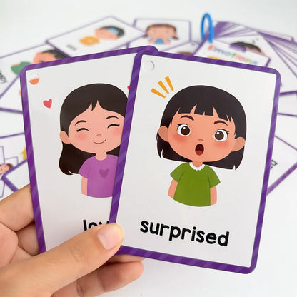 15 Cards Kids Emotion Flashcards Toddler Feelings Cognition Cards Preschool Early Educational Toys English Learning Flash Cards