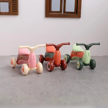 NEW Simulation Mini Cute Kids Balance Car Four-wheeled Baby Sliding Scooter Ornament Creative Assembly Children's Car Toy Gift