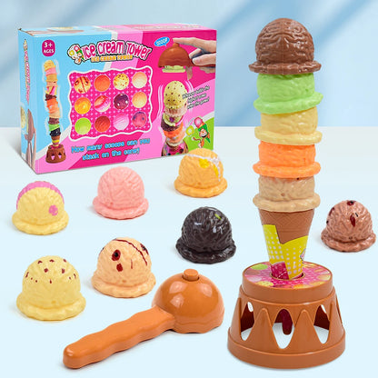 Children Simulation Food Kitchen Toy Ice Cream Stack Up Play Kids Pretend Play Toys
