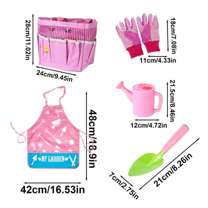 Kids Gardening Tools 20X Garden Tools Set Fun Gardening Play Kit Child Outdoor Toy With Watering Can Shovel Rake Gloves And