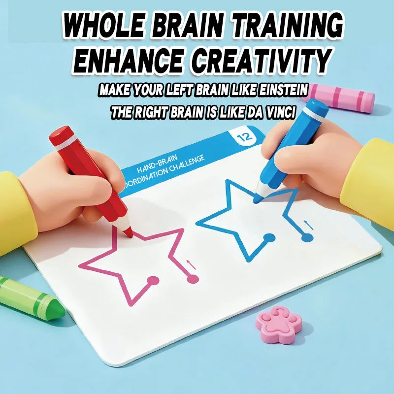 Left and Right Brain Development, Thinking Training Puzzle Toy Book, Teaching Aids for Children's Whole Brain Concentration Book