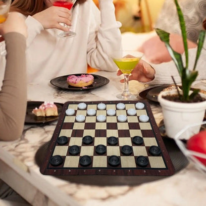 Chess Set Kids Gift Leisure Play Travel Interactive Portable Checkers Pieces